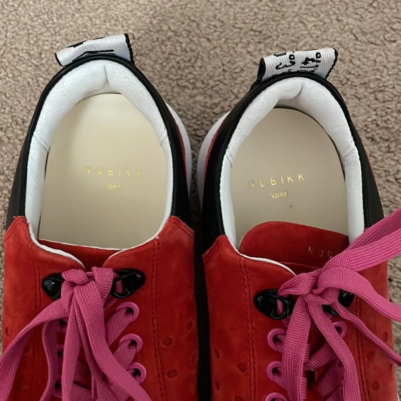 NWT NUBIKK (NBKK) Red Velour Sneakers - Picture 5 of 7